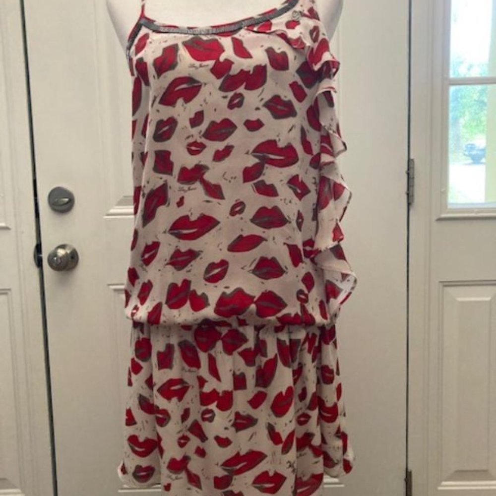 LIU JEANS by LIU JO dress, size 6 with fun red lip motif